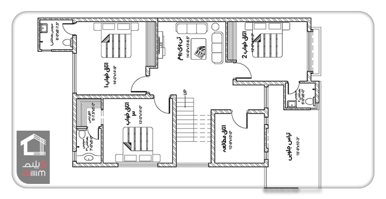 محاسبه مساحت بخش‌های مختلف خانه